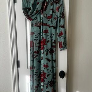 Soft Surroundings Floral Button-Up Maxi Slip-Dress